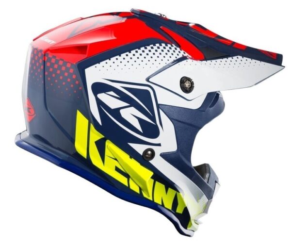 Kenny 2018 performance helm wit/blauw/fluor geel-33042