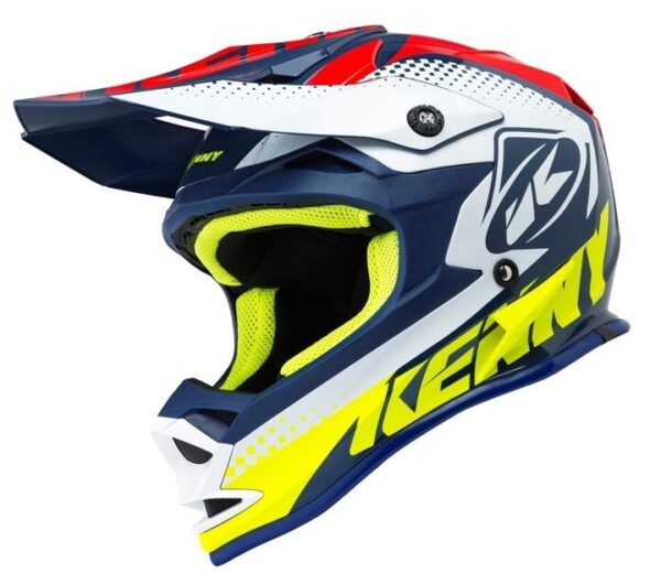 Kenny 2018 performance helm wit/blauw/fluor geel-0