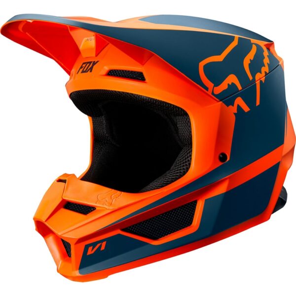 Fox jeugd V1 prizm helm oranje maat M-0