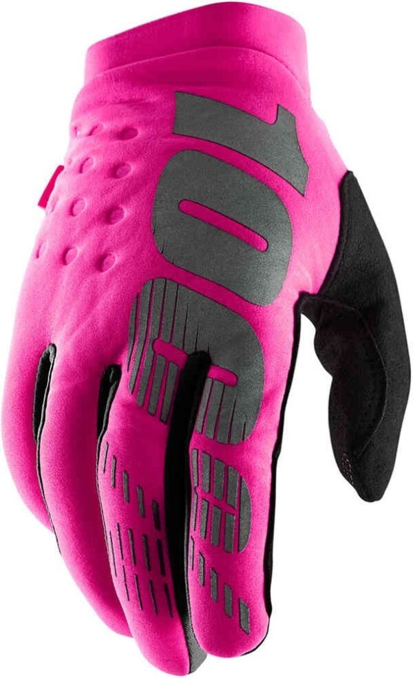 100% brisker crosshandschoenen women's neon pink/black-0