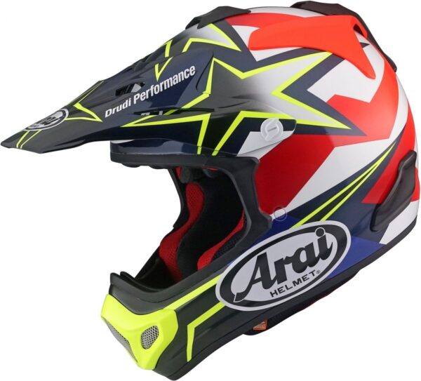 Alternative view of Arai helm Mx-V stars & stripes yellow
