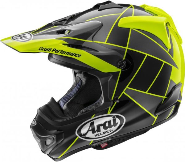 Arai Mx-v evo helm, peak yellow