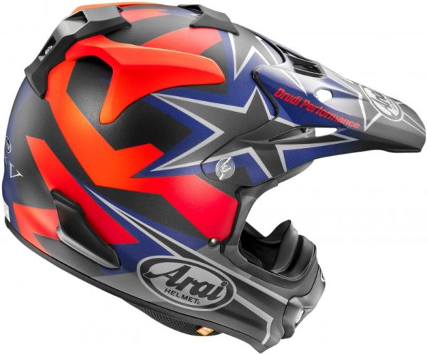 Alternative view of Arai Mx-v evo helm, stars & stripes dark