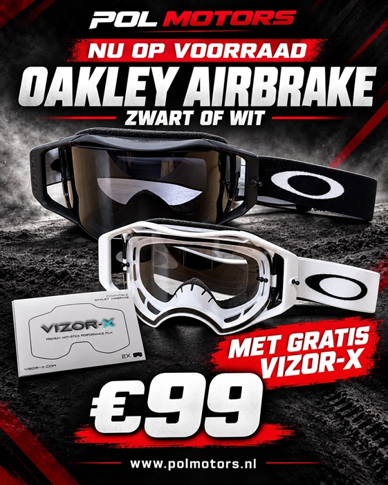 Oakley Airbrake zwart of wit met gratis Vizor-X